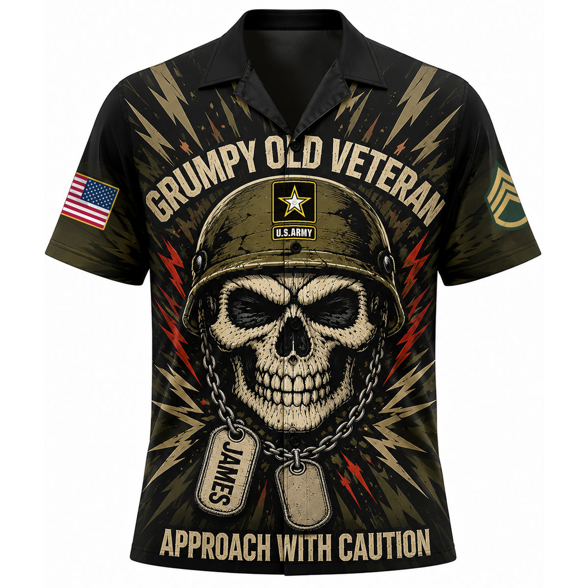 Old Skull Veteran Hawaiian Shirt- Personalized Gifts For Veteran 04NAQN150626