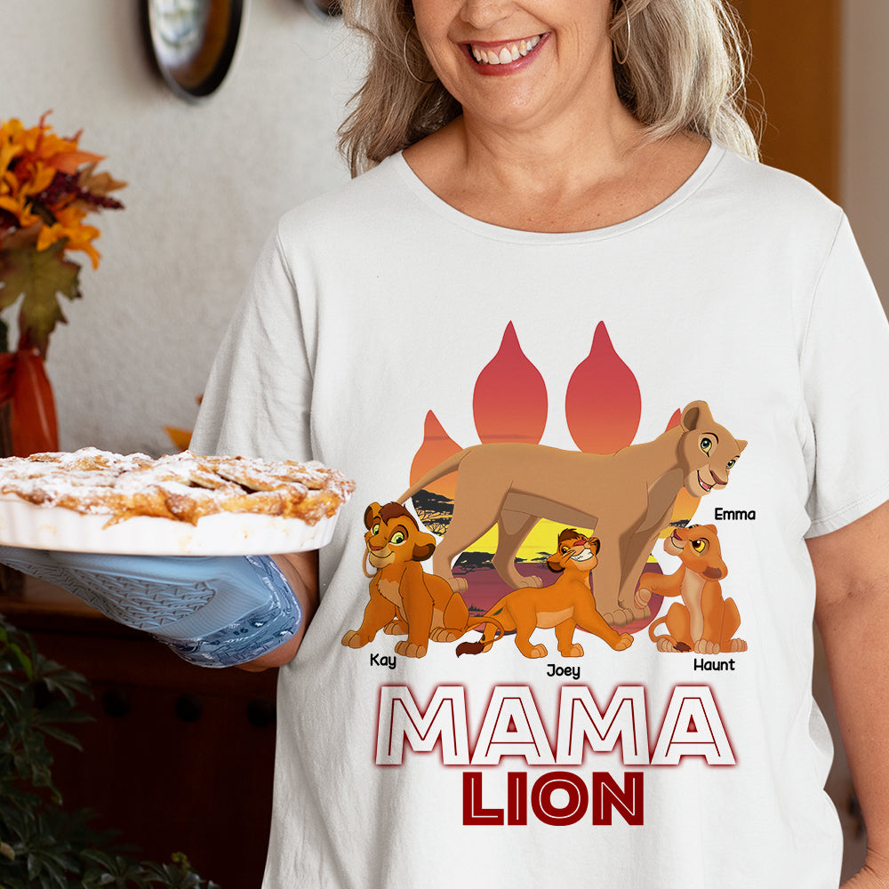 Personalized Gifts For Mom Shirt Mama Lion & Her Cubs 01OHLU220225-Homacus