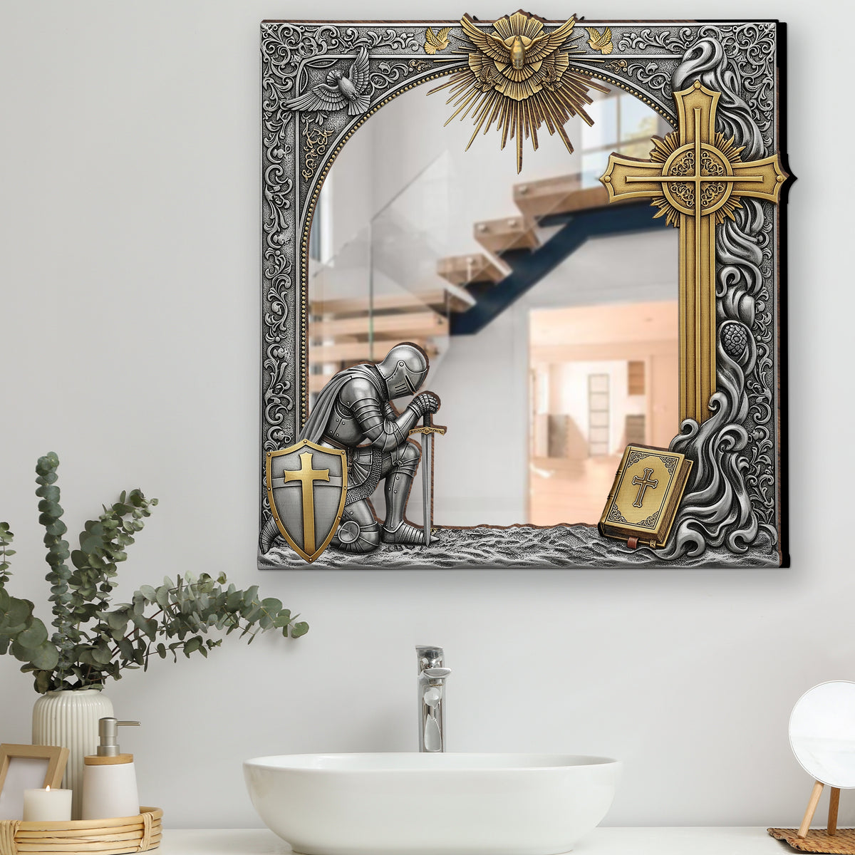 Armor & Prayer Wall Hanging Mirror Personalized Gifts For Christian 03HUDT260725-Homacus
