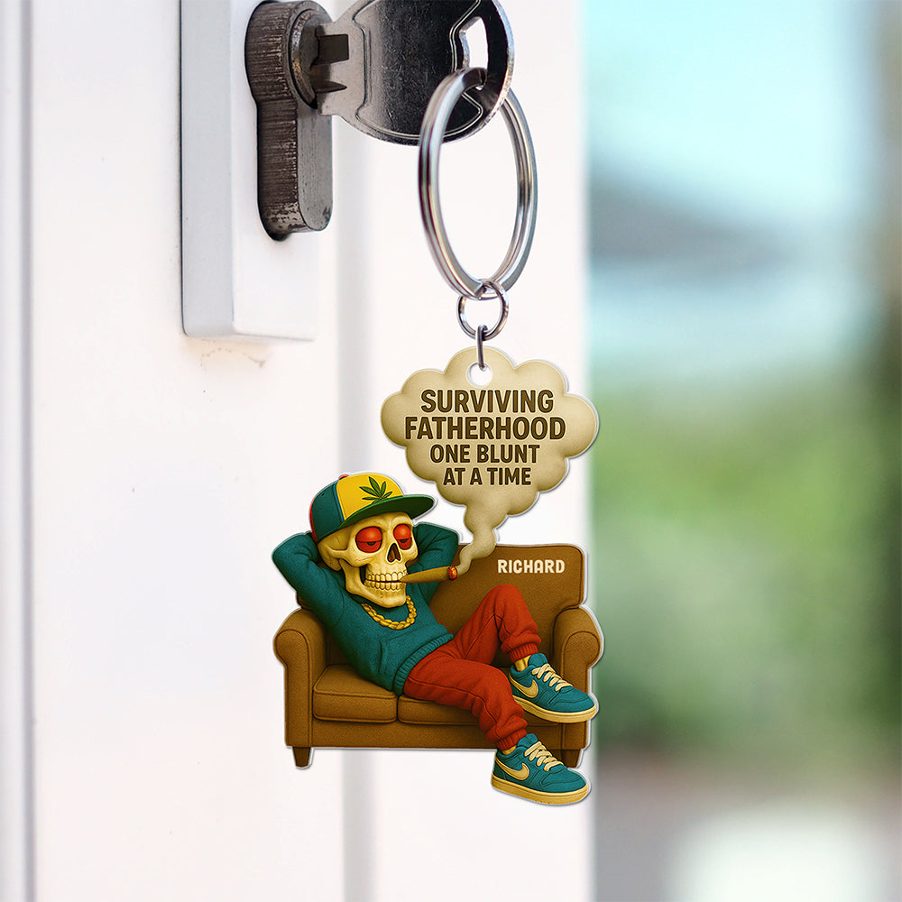 Fatherhood Keychain Personalized Gifts For Dad 04TOQN200525-Homacus