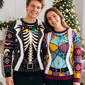 Spooky Couple Funny Sweatshirt - Personalized Gifts For Couple 01tyta061026-Homacus