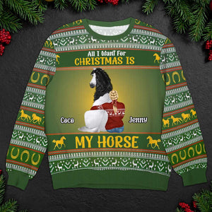 All I Want For Christmas Is My Horse, Personalized Gifts Pet Lovers Ugly Sweater 04TGMH231024TM-Homacus