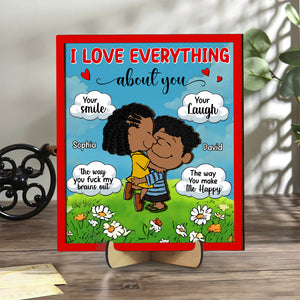 Personalized Gifts For Couple Wood Sign 03totn040125hg I Love Everything About You-Homacus