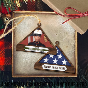 Personalized Christmas Memorial Ornament For Hero, Folded Flag 01qhqn241024-Homacus