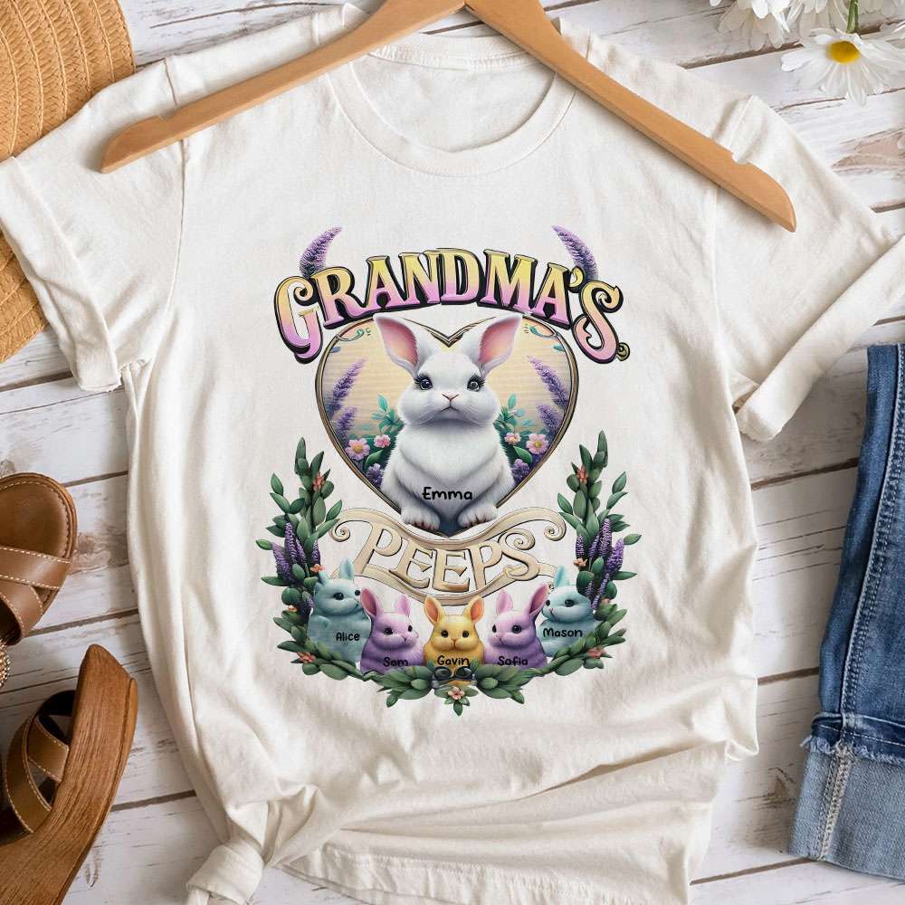 Personalized Gifts For Grandma 2d Shirt, Grandma's Peeps Easter Gifts 03TGMH240125-Homacus