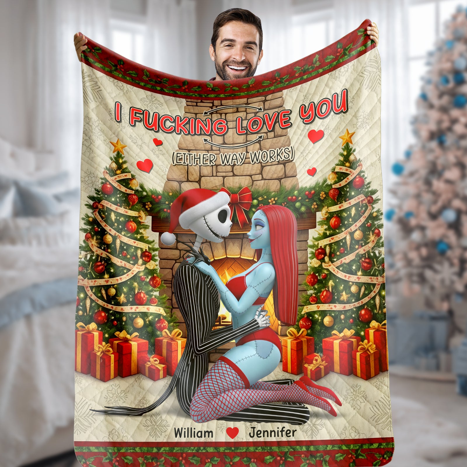Naughty Couple Blanket - Personalized Christmas Gifts For Couple 03naqn180925-Homacus