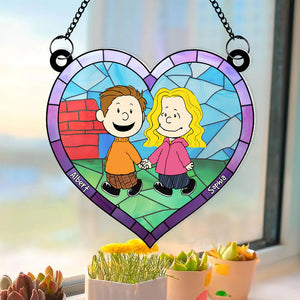 Personalized Gifts For Couple Suncatcher Ornament 01QHQN230424DA Handing Couple-Homacus