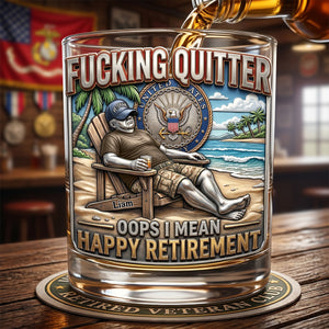 Veteran Retirement Round Glass – Military Retirement Gift 01huta080626-Homacus