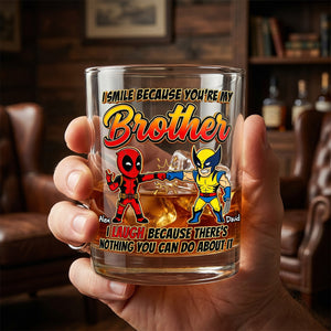 Brotherhood 11oz Round Glass - Personalized Gifts For Brothers Glass 01NADH110626-Homacus