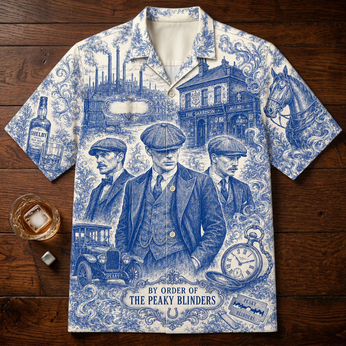 Toile de Jouy Hawaiian Shirt - Personalized Gifts 03hatn040726