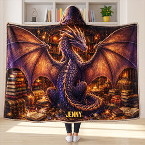 Fantasy Dragon Wings Hood Blanket, Personalized Gifts For Book Lovers 02qhtn110826