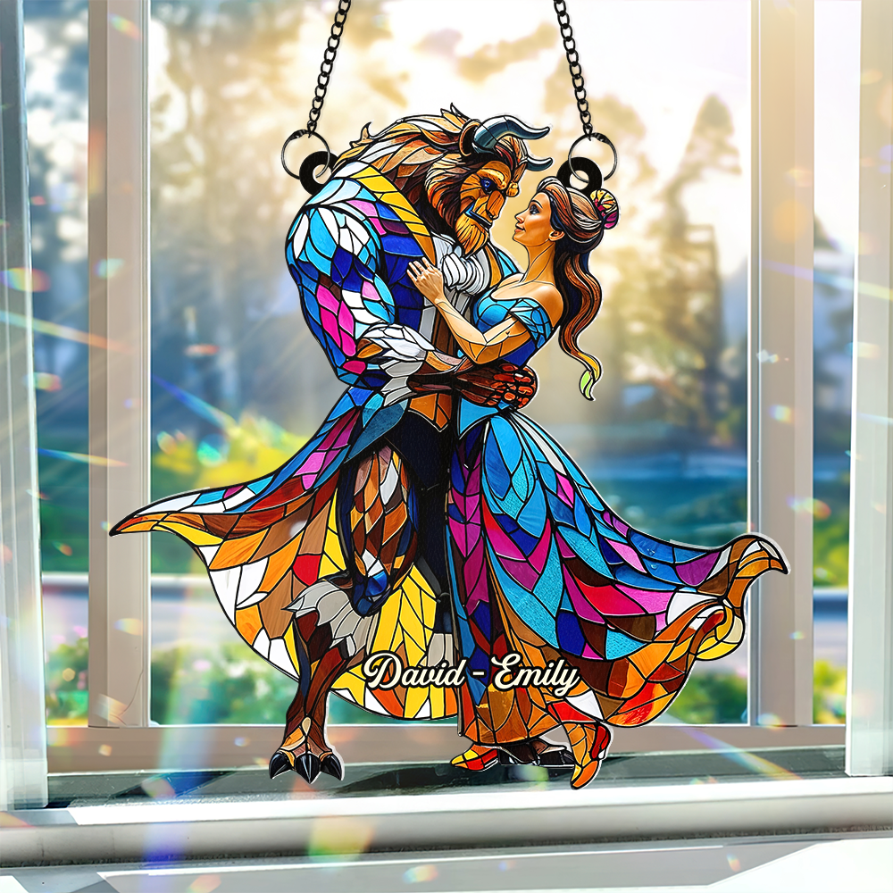 Personalized Gifts For Couple Suncatcher Ornament, Fairy Tale Romantic 06TGPU090725-Homacus