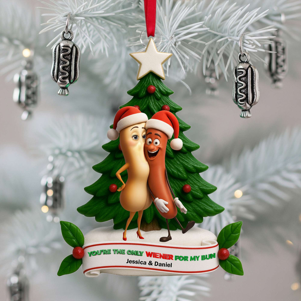 Cute Food Duo Ornament - Personalized Christmas Gifts For Couple 03OHLU040925-Homacus