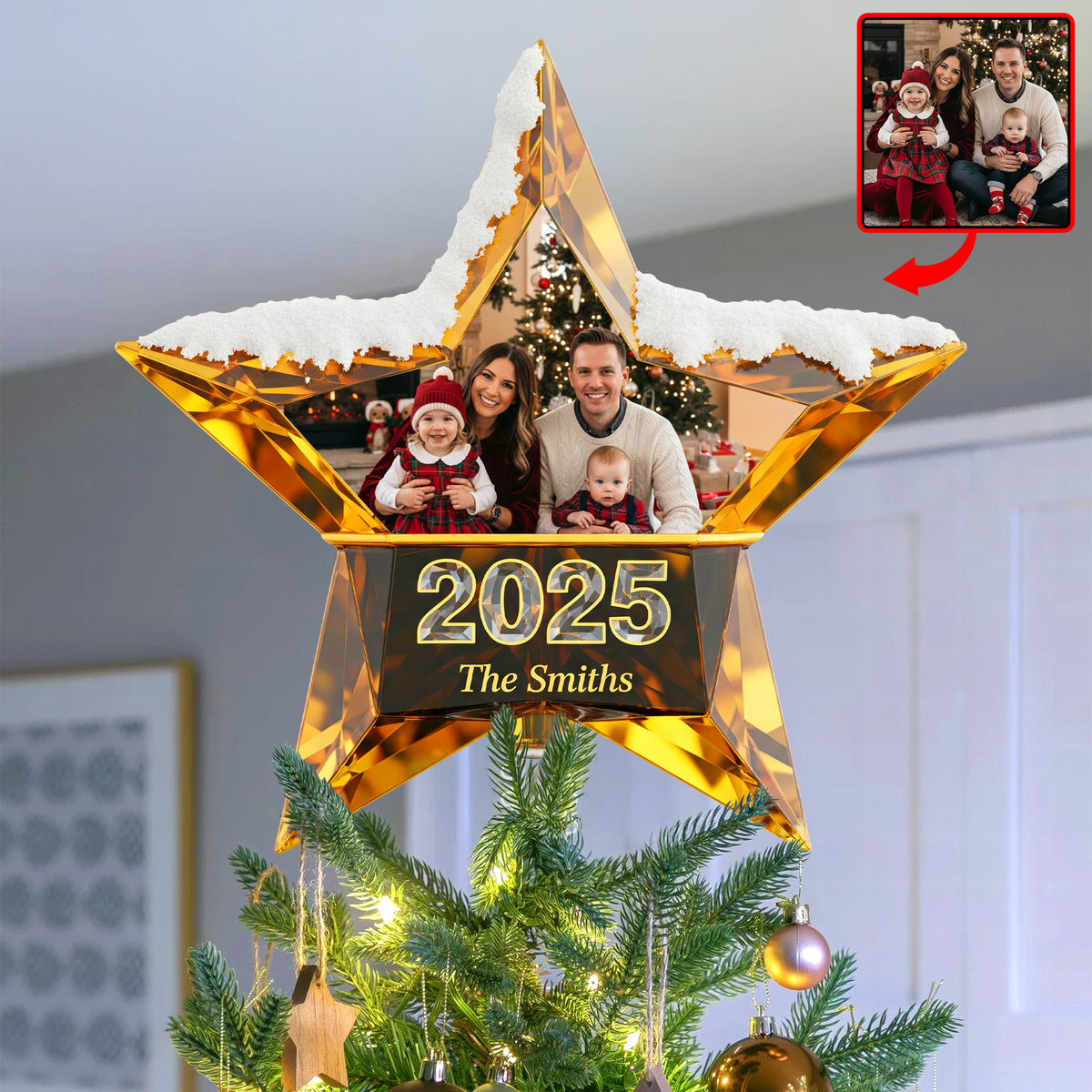 Funny Holiday Christmas Tree Topper - Custom Photo Gifts For Family 04pgqn191125-Homacus