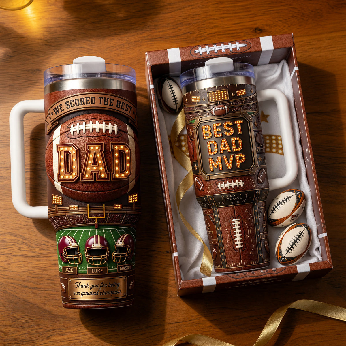 USA Football Best Dad 40oz Tumbler - Personalized Gifts For Dad 05paqn040526-Homacus