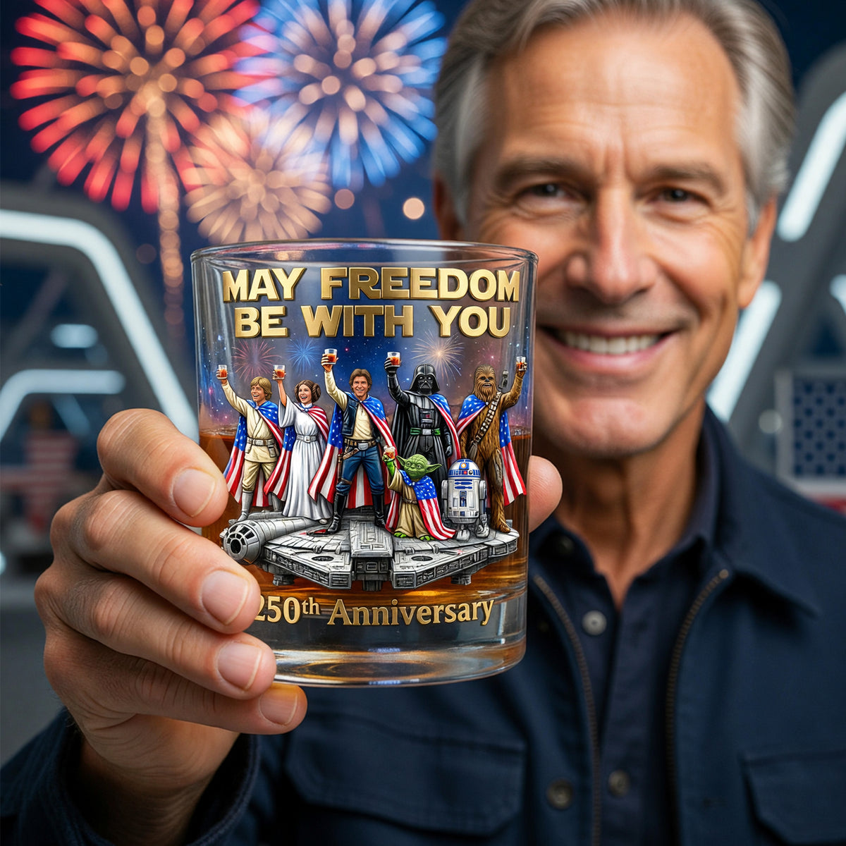 Celebrated America 250th Anniversary Drinking Glass - Personalized Gifts For Patriots 05tyqn040626