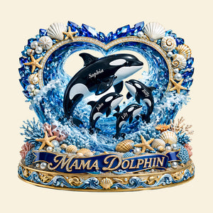 Mama Dolphin Acrylic Plaque - Personalized Gifts For Mother's Day 03tydt250326-Homacus