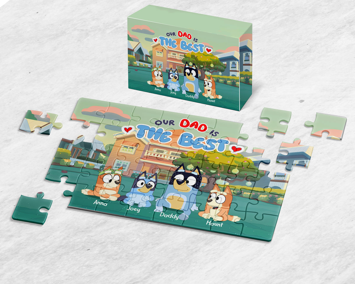 Personalized Gifts For Dad Jigsaw Puzzle, Our Dad Is The Best 05OHLU180325-Homacus