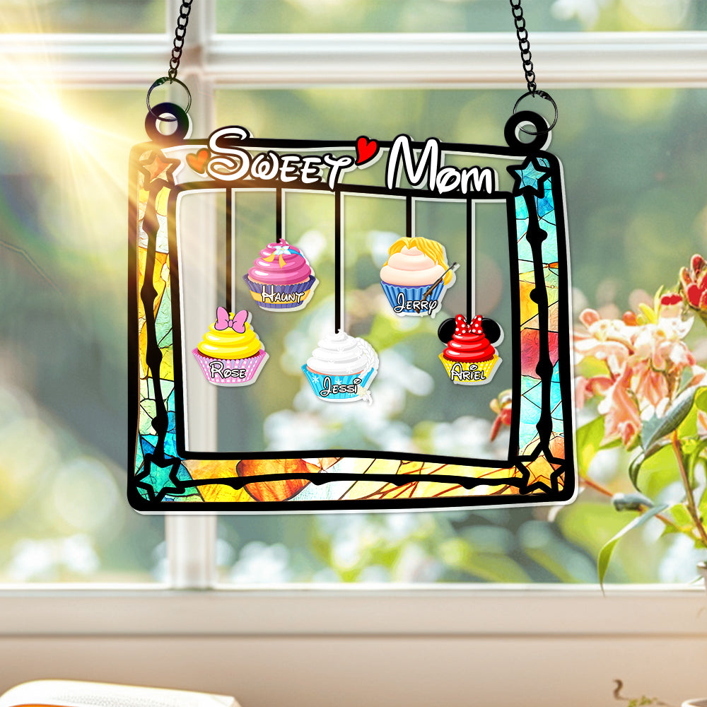 Personalized Gifts For Mom Window Hanging Suncatcher, Sweet Cupcakes 04OHLU190225-Homacus