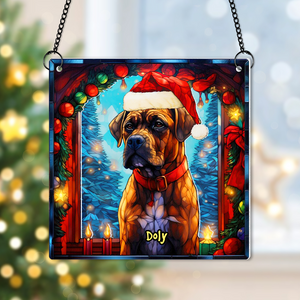 Personalized Christmas Gifts For Dog Lovers Suncatcher Ornament Christmas Boxer 02hupu100924-Homacus