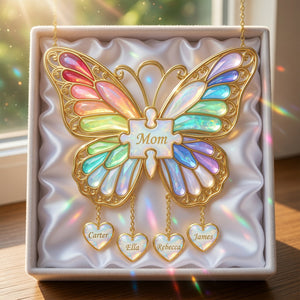 Butterfly Mom Suncatcher Ornament - Personalized Gifts For Mother's Day 01nalu170326-Homacus