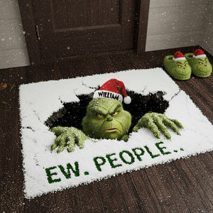 Playful Green Monster Doormat - Personalized Gifts For Movie Lovers 09TGLU221025-Homacus