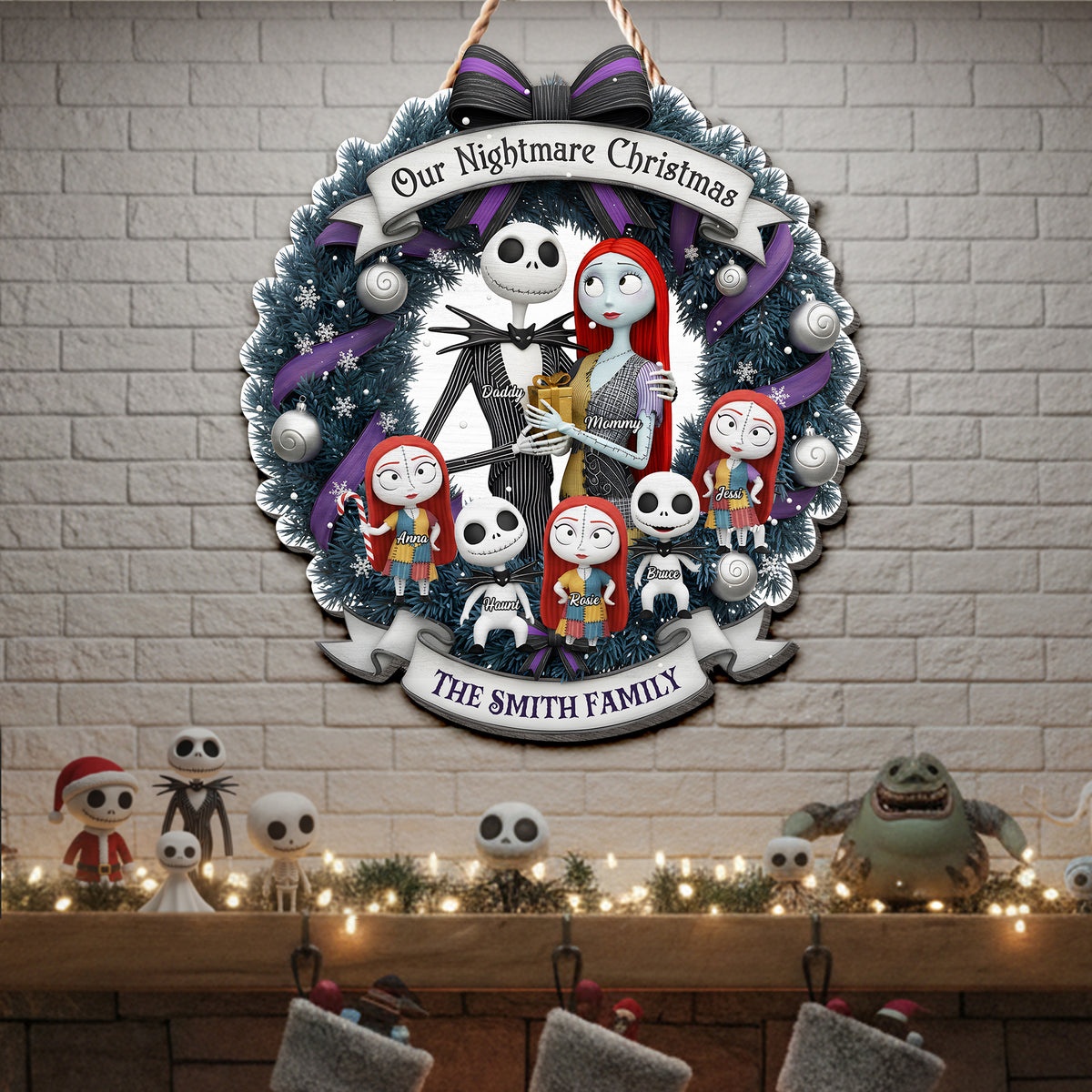 Spooky Family Wood Sign - Personalized Gifts For Family 01HYLU131025-Homacus