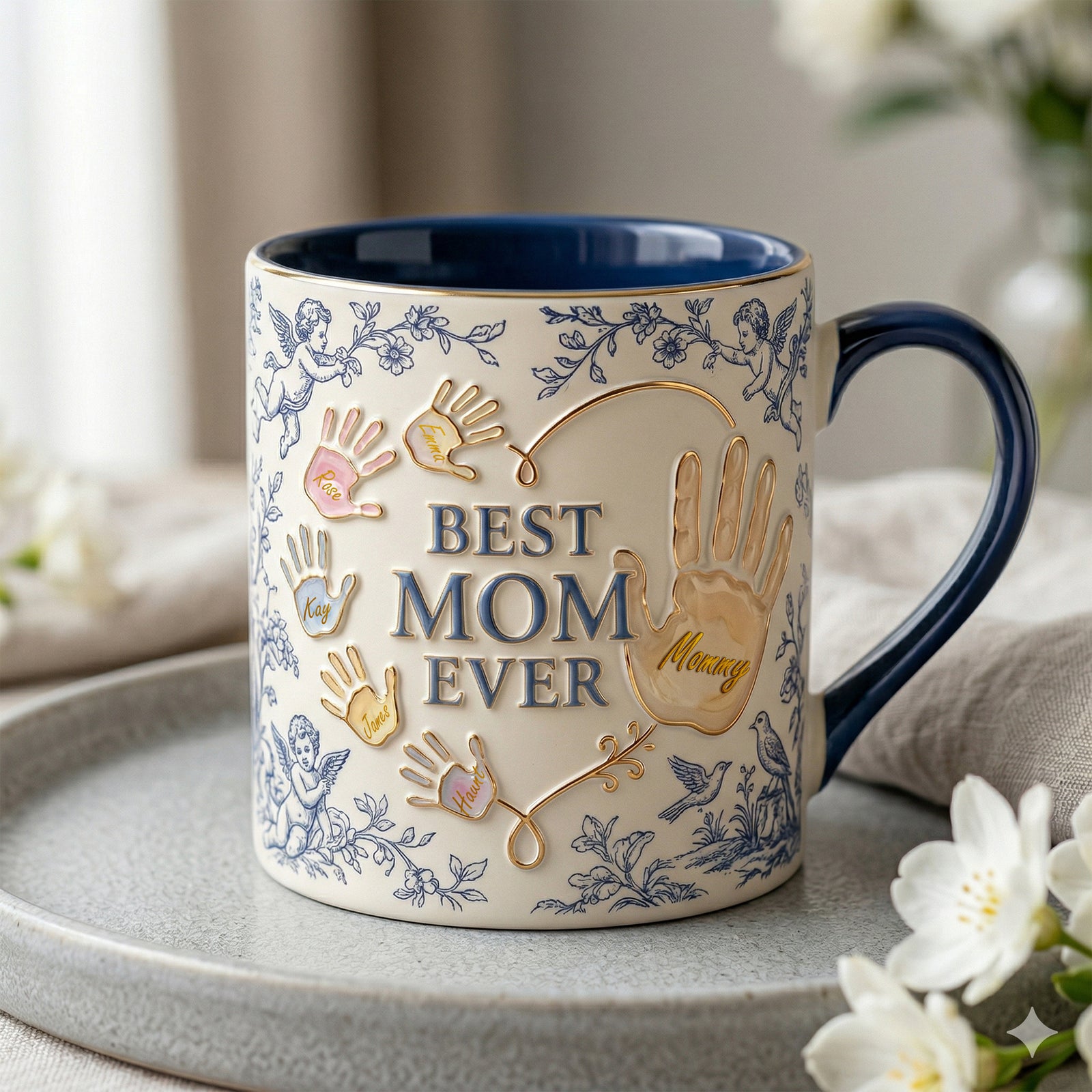 Best Mom Ever - Toile De Jouy Accent Mug - Personalized Gifts For Mothers 02palu080426-Homacus