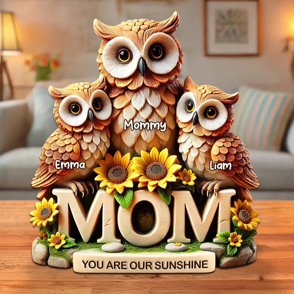 Owl Mom Plaque - Personalized Gift For Mom 02HUPU190425-Homacus