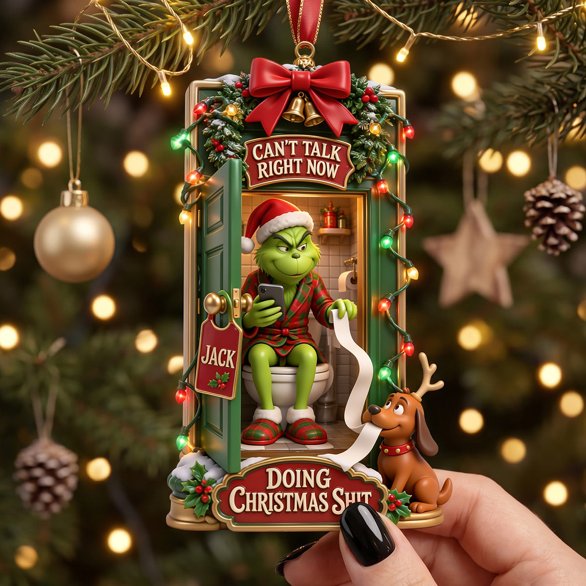 Funny Green Potty Ornament - Personalized Christmas Gifts 01hata240826-Homacus