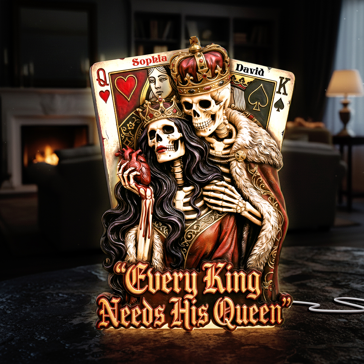 Skeleton Couple Light Box - Personalized Gift For Couples 04HULU091225-Homacus