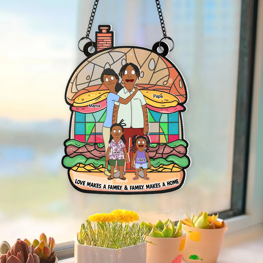 Personalized Gifts For Family Suncatcher Ornament, Love Makes A Family 04tgpu120225hg-Homacus