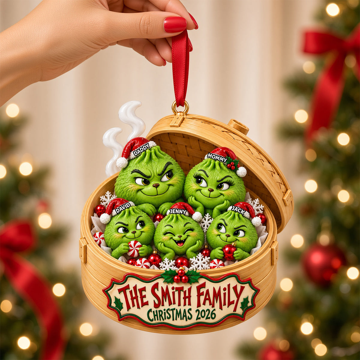 Christmas Dumpling Family Ornament - Personalized Gifts For Family Christmas Ornament 03TYTN011026