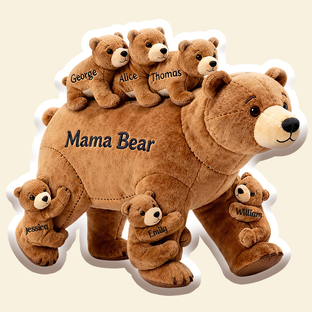 Mama Bear Custom Shape Pillow - Personalized Gifts For Mom 03hudt310126-Homacus