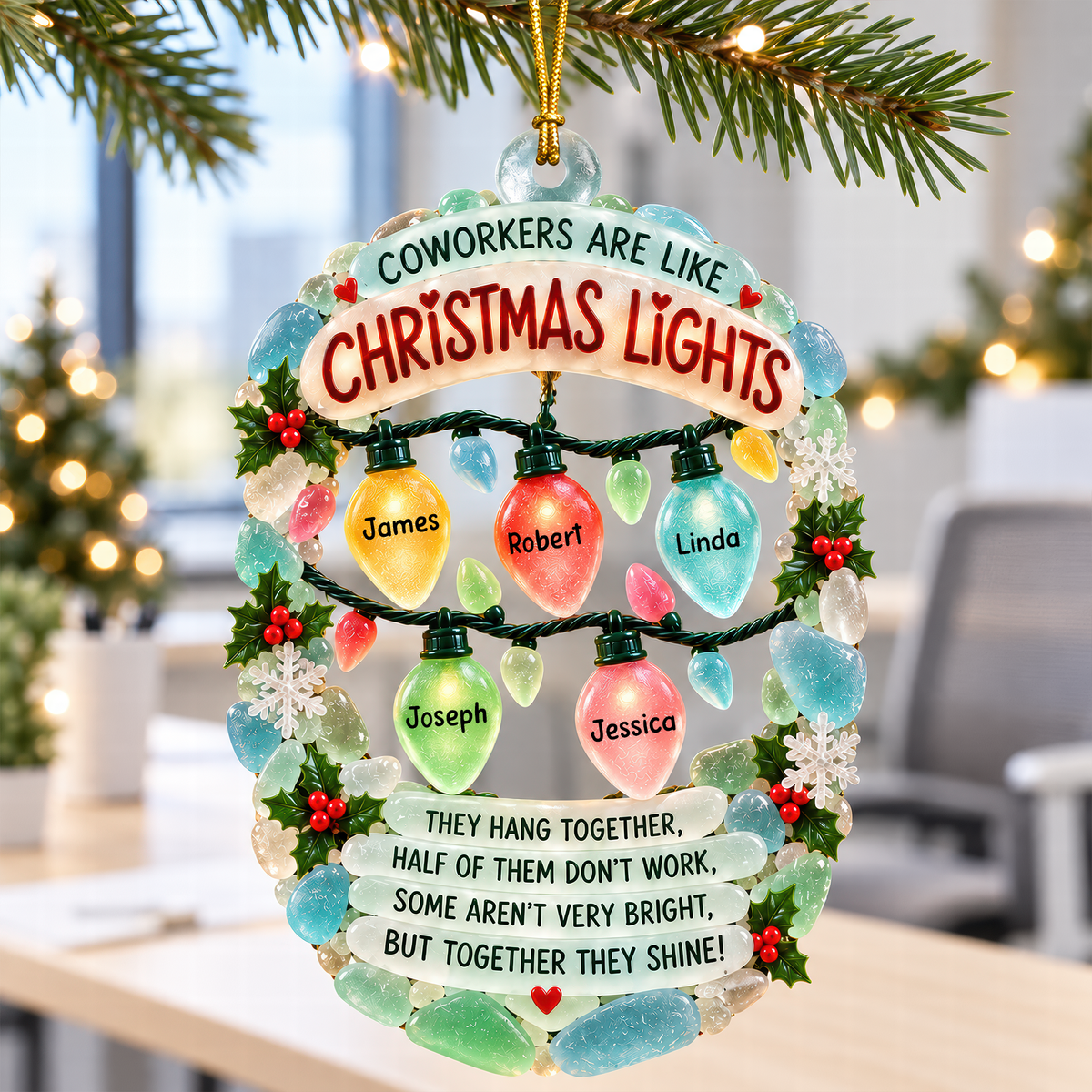 Coworker Christmas Light Ornament - Personalized Gifts For Coworker 04naqn091026-Homacus