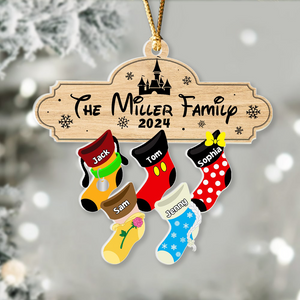 Christmas Family Socks - Personalized Stocking Ornament-Homacus