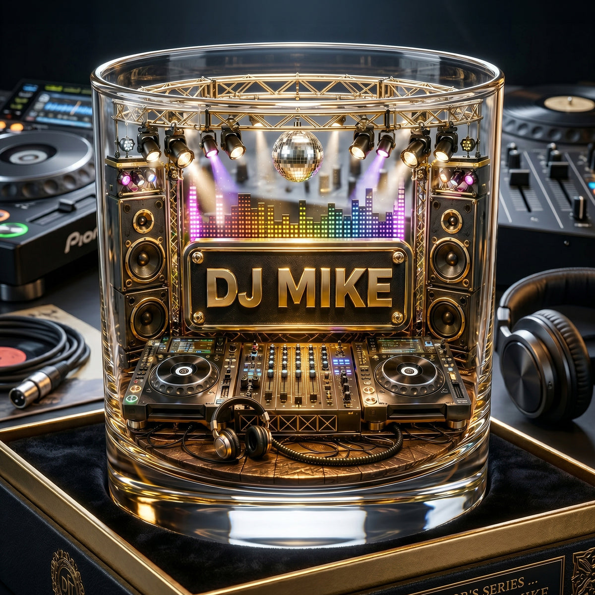 Party Beats Round Glass Personalized Gifts For Music Lovers 02NALU090626-Homacus