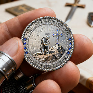 Knight Templar Kneeling Before A Cross Printed Metal Coin - Personalized Gifts For Christians 01kilu270226-Homacus
