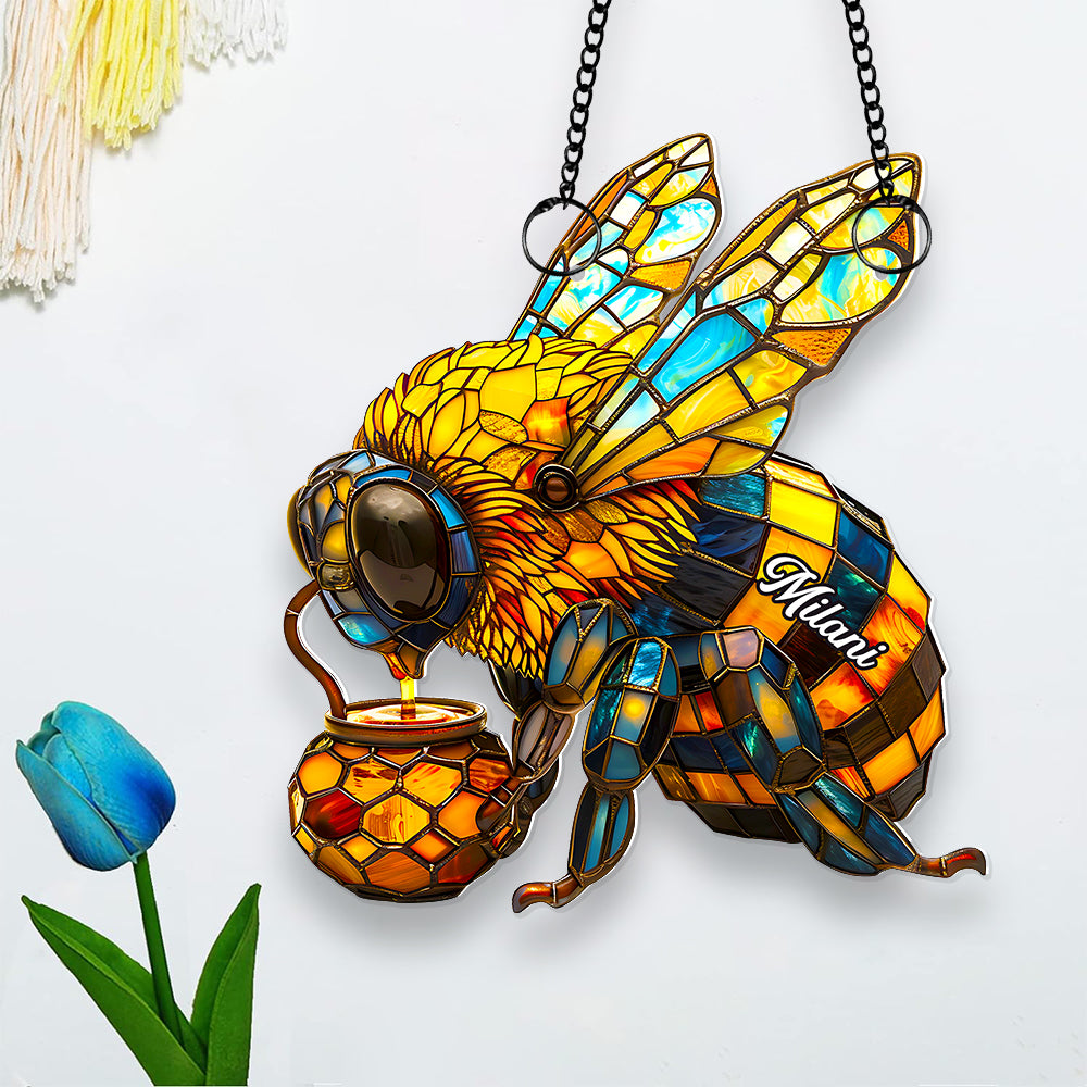 Bee Suncatcher Ornament Personalized Gifts for Bee Lovers 01HUDT180725-Homacus