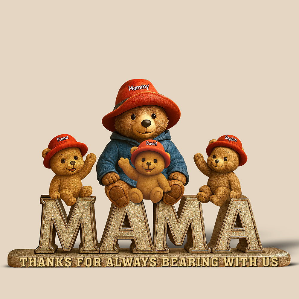 Bear Mom Plaque - Personalized Gift For Mother 03tgqn140425-Homacus