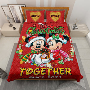 Personalized Gifts For Couple Christmas Red Quilt Bed Set 03ACQN291024-Homacus