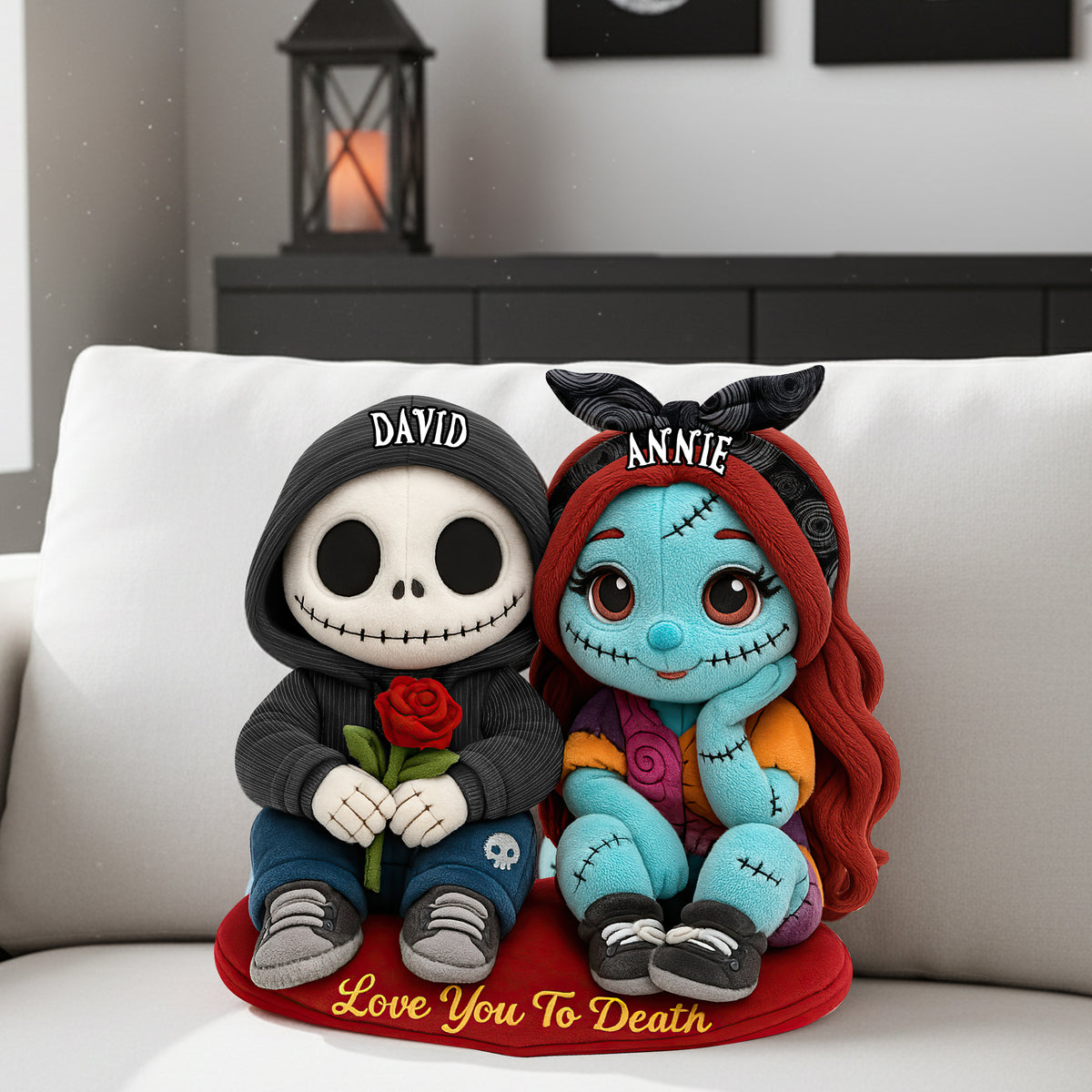 Spooky Cute Couples Pillow - Personalized Gifts For Couples 08HULU111125-Homacus