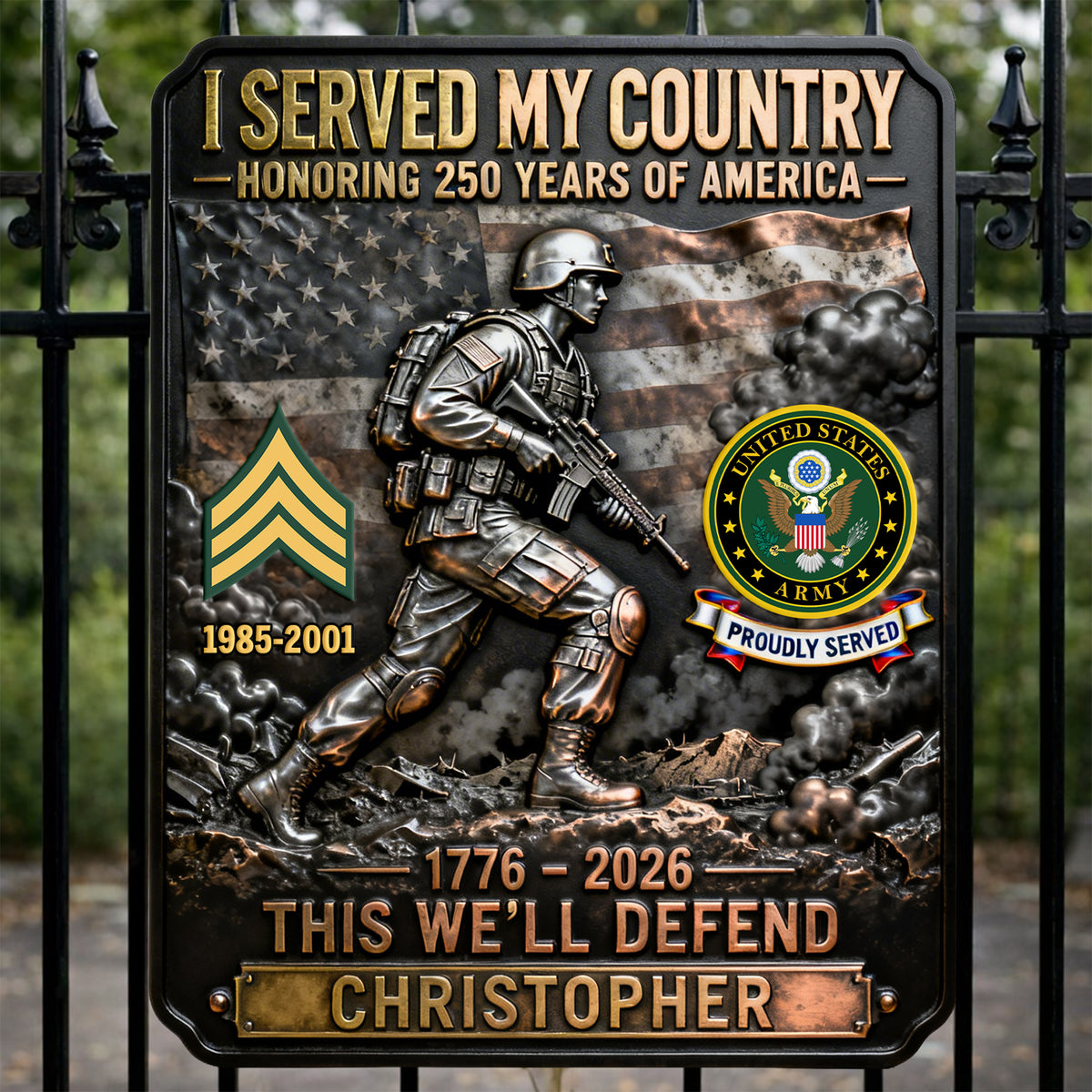 American 250th Anniversary Metal Sign - Personalized Gifts For Veteran 03kilu120326-Homacus