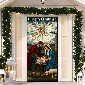 Jesus Door Cover Holy Night Christ Born 02HULU090924-Homacus