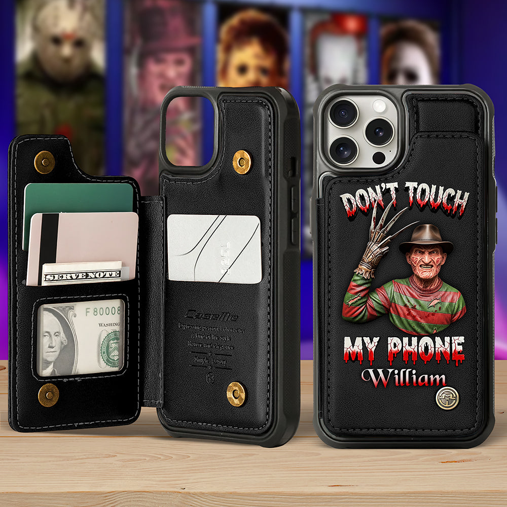 Scary Movie Characters Leather Flip Wallet Phone Case - Personalized Halloween Gifts For Horror Movie Fans 03pgqn130825-Homacus