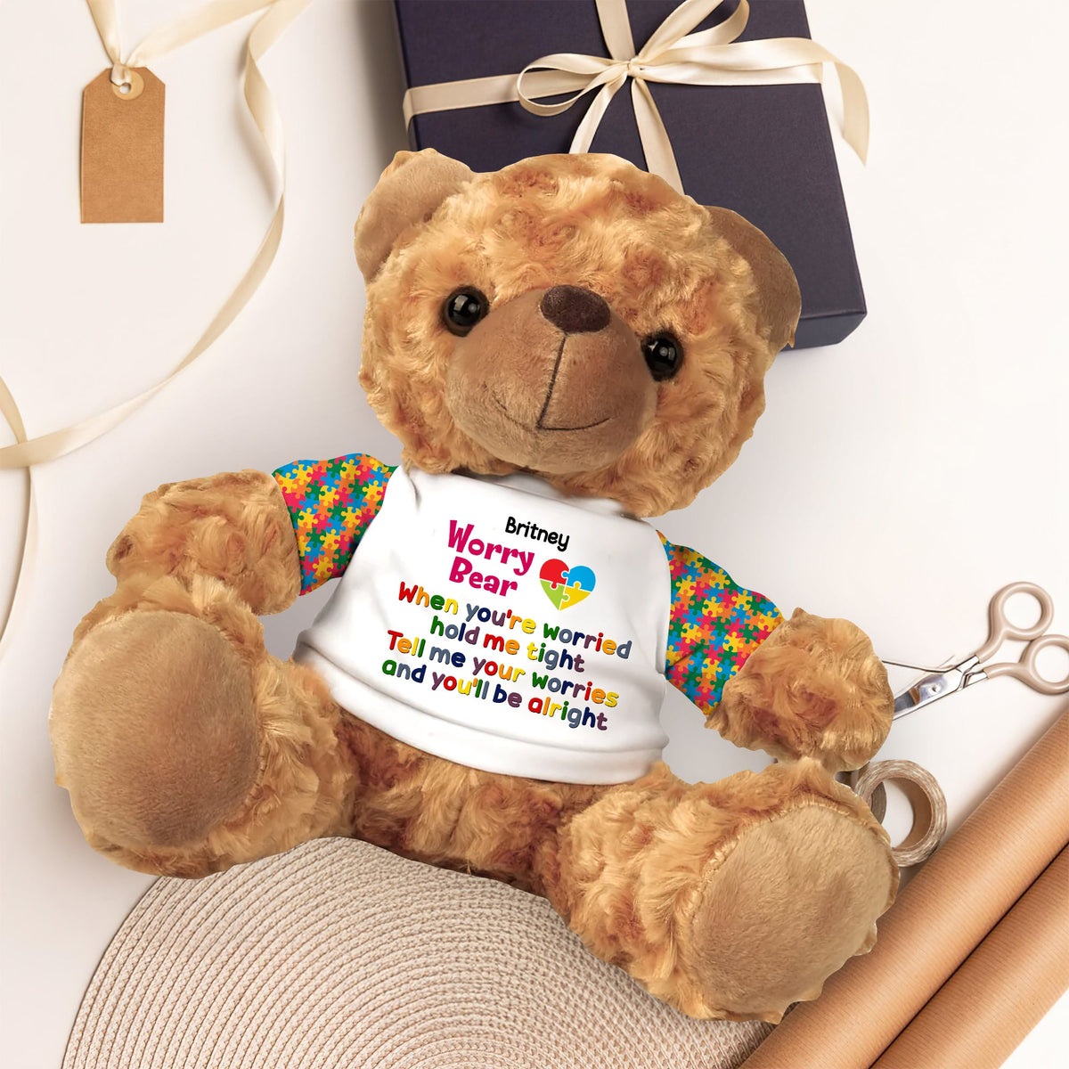 Personalized Gift For Autistic Bear With Shirt 03HULU260225-Homacus