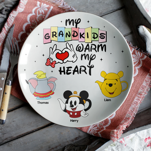 Personalized Gifts For Grandma Ceramic Round Plate 02ohpu180325-Homacus