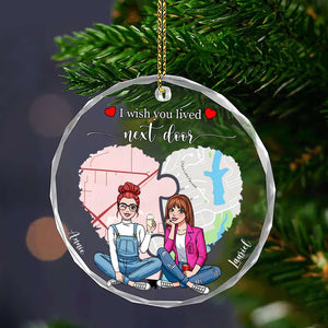 Personalized Gift For Besties Christmas Crystal Ornament 04PGLU251024HH-Homacus