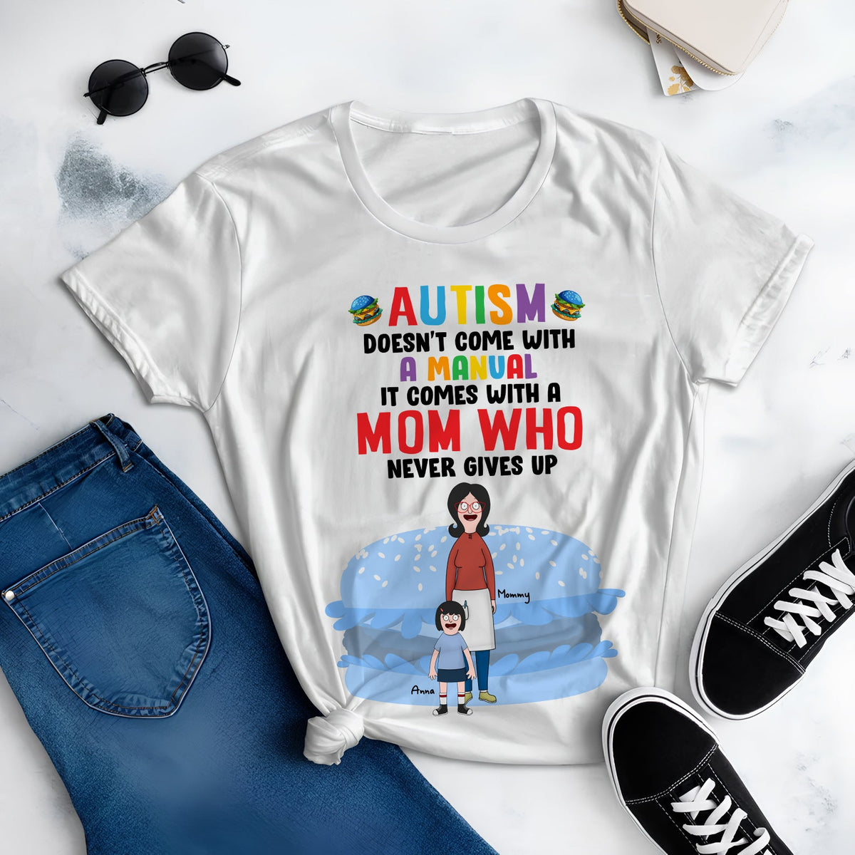 Personalized Gifts For Autism Mom Shirt, Mom & Her Little Kid 01KALU100325HG-Homacus