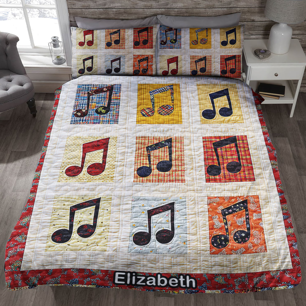Personalized Gift For Music Lovers Quilt Bedding Set Charming Musical Notes 02QNQN311224-Homacus